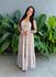 Vestido Midi Flavia BEGE COM BRANCO