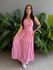 Vestido Midi Flavia BRANCO COM ROSA