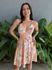 Vestido Curto Bebel ESTAMPADO LARANJA COM BRANCO