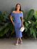 Vestido midi Isabela Ombro a Ombro AZUL CLARO