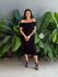 Vestido midi Isabela Ombro a Ombro PRETO