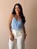 Blusa Regata Alças Finas Detalhe Trançado no Busto AZUL CLARO