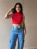 Cropped Virginia em Malha Canelada VERMELHO