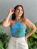 Cropped Sauipe ESTAMPADO AZUL COM VERDE