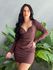 Vestido Curto Celina Manga Longa MARROM