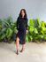 Vestido Midi Kauany Manga Longa em Malha Ribana PRETO