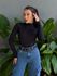 Body Catarina Manga Longa Costas Nua PRETO