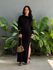 Vestido Monise Manga Longa Costas Nua PRETO