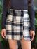 Shorts Saia Xadrez BRANCO COM MARROM