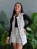 Conjunto Shorts e Colete em Tweed OFF WHITE COM PRETO