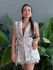 Conjunto Shorts e Colete em Tweed OFF WHITE COM VINHO 
