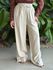 Calça Pantalona Leila com Elástico no cós CREME