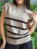 Blusa Marina Em Tricot Listrado BEGE COM PRETO