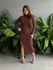Vestido Germania Midi Manga Longa MARROM