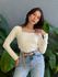 Body Serena Manga Longa Decote Quadrado CREME