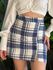 Shorts Saia Xadrez BRANCO COM AZUL 
