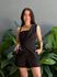 Conjunto Anabela Shorts e Blusa em Alfaiataria PRETO