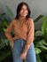 Blusa Segunda Pele Gola Alta em Tricot BEGE