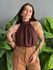 Blusa Marjorie em Crepe MARROM