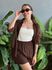 Conjunto Marta Camisa e Shorts em Linho MARROM