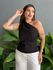 Blusa Nula Manga em Alfaiataria PRETO