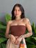 Top faixa em Tricot Modal MARROM