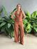 Conjunto Vanessa Colete e Calça Pantalona MARROM