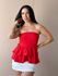 Blusa Doroti Sem Alças com Babados VERMELHO