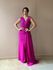 Vestido Longo Sasha Decote em V FÚCSIA