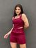 Conjunto Alfaiataria Juliana Shorts e Cropped VINHO