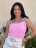 Blusa Nula Manga Tricot com Detalhe em Ferragem ROSA CLARO