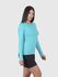 Camiseta Verde Água Usup Babylook Manga Longa de Poliamida UV50+