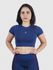 Cropped Luna Usup Azul Navy Poliamida Uv 50+ Manga Curta