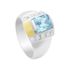 Anel Masculino em Prata 950 com Pedra Azul Claro - AN13074