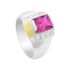 Anel Masculino Prata 950 Zircônia cor Turmalina Rosa - AN13074