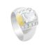 Anel Masculino em Prata 950 com Pedra Incolor - AN13074