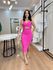 Vestido Beatriz Canelado Rosa 