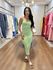 Vestido Canelado premium Verde Claro 