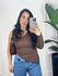 Blusa Assimétrica Laís Marrom