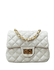 Bolsa Kiara Pequena Couro Off White com Ferragens Dourada