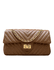 Bolsa Kiara Média Chevron Couro Caramelo