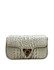 Bolsa Giulia Couro Croco Off White com Ferragens Douradas 