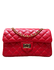 Bolsa Kiara Média Couro Vermelho com Ferragens Douradas