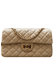 Bolsa Kiara Média Couro Nude com Ferragens Douradas