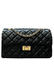 Bolsa Kiara Média Couro Preto com Ferragens Dourada
