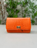 Bolsa Livia Couro Croco Laranja