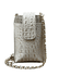 Porta Celular Mia em Couro Croco Off White