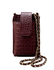 Porta Celular Mia em Couro Croco Cabernet