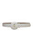 Cinto de Couro Milão Off White com Fivela Meia Lua