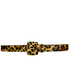 Cinto de Couro Andria Animal Print Onça com Fivela Encapada Quadrada